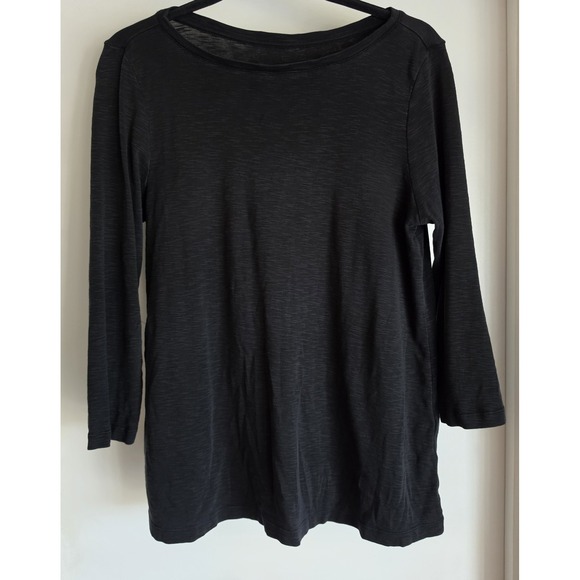 J.Jill Tops - J.Jill Womens M Black 3/4 Sleeve Tee 100% Pima Cotton Solid Casual Top Shirt